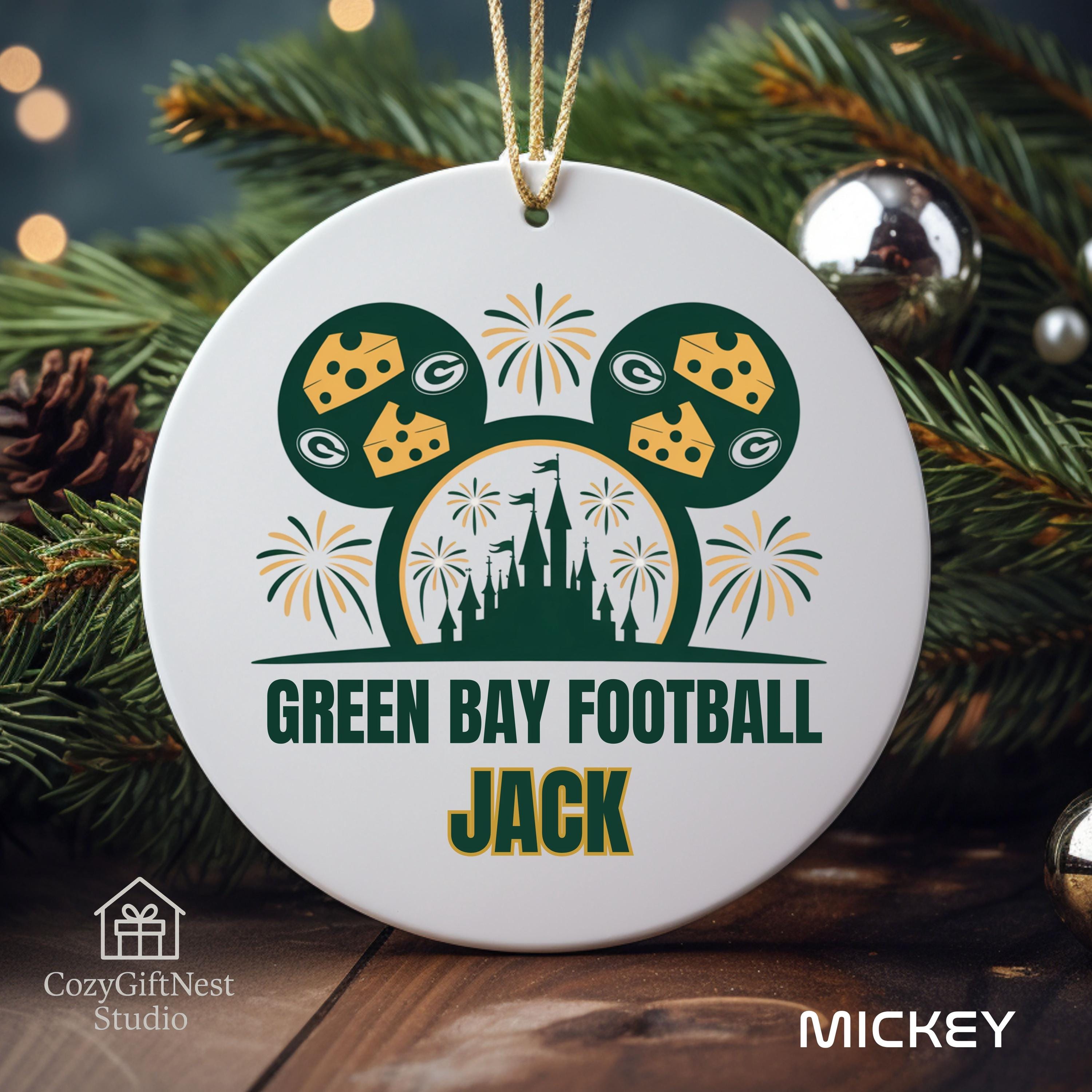 Discover Green Bay Football Disney Christmas Ornament  Custom Name Mickey Keepsake