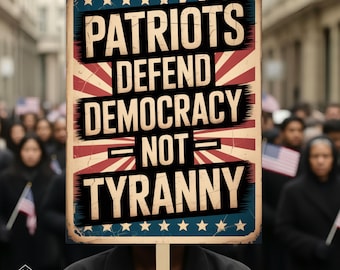 Cartel de protesta de los Patriotas en Defensa de la Democracia - Resistencia Anti Trump (PNG)