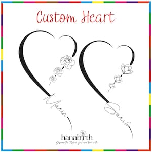Custom Name Heart Design | Personalized Minimalist Heart Artwork | Digital Wall Art