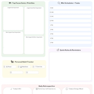 May include: A white and purple daily productivity companion planner with sections for priorities, schedules, notes, and habit tracking. The planner includes the text "Daily Productivity Companion" and "Strive for Progress, Not perfection."