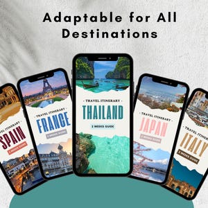 Thailand Travel Itinerary Template: Editable Canva Vacation Planner ...