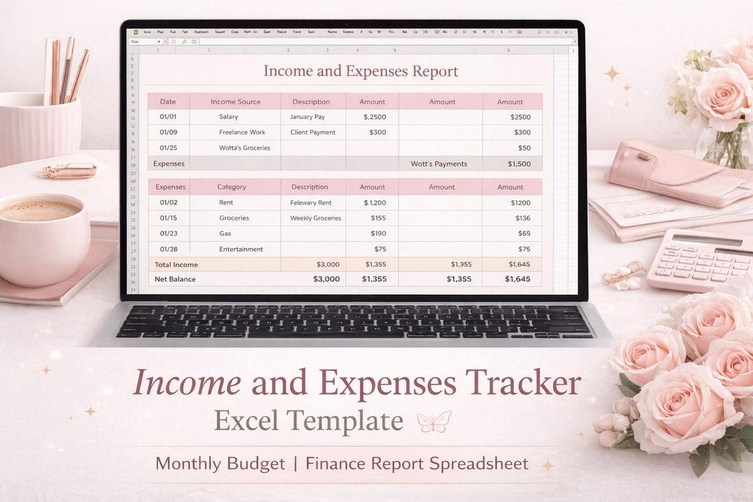 Income and Expenses Tracker Excel | Monthly Budget Spreadsheet ...