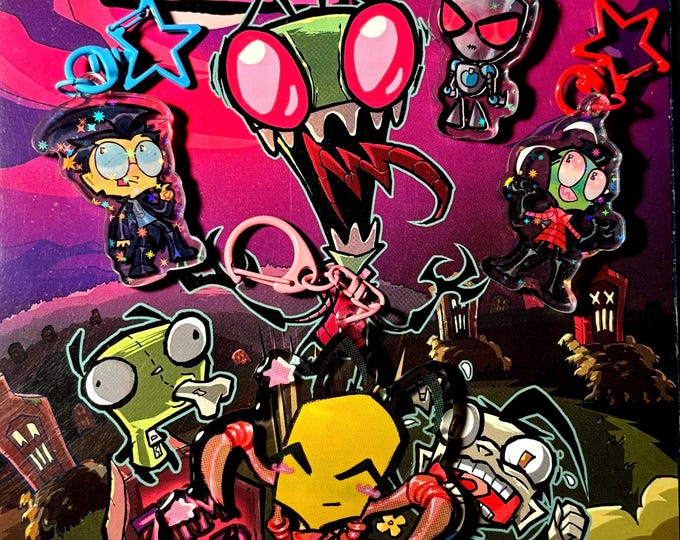 Invader Zim Acrylic Charms/keychain Art Accessories - Zim, Dib, Gir ...