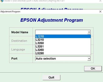 Epson L1210 Resetter Software | Waste Ink Pad Reset Utility (Digital Download)