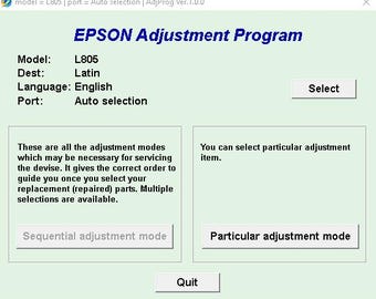 Epson resetter software L805 – Printer reset utility digital download