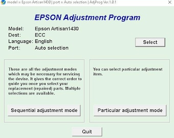 Epson resetter software Artisan 1430 – Printer reset utility digital download