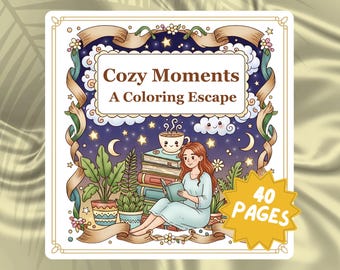 Cozy Coloring Book for Adults: Stress Relief, Relaxation Printable PDF