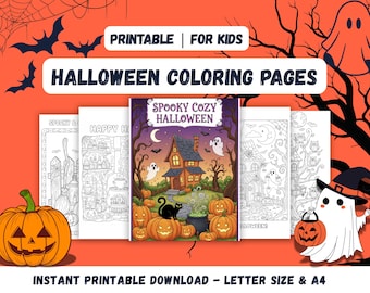 Halloween Coloring Book: Spooky Fun for Kids & Adults (PDF Download, 10 Pages)