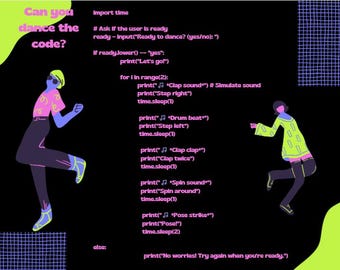 Bearbeitbares Coding Poster | Kannst Du den Kodex tanzen? | Spaß Algorithmus Klassenzimmer Display-Vorlage