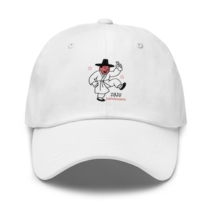 Soju Shenanigans Hat - Korean Folk Art Drunken Hanbok Design (Custom Embroidered)