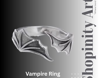 Adjustable Vintage Vampire Devil Ring, Demon Bat Ring, Gothic Ring, Halloween Jewelry, Gift for her, Gift for Mothers Day-Christmas Gift