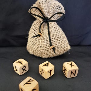 Wooden Viking Runes.