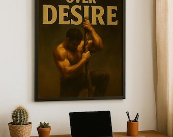 Discipline Over Desire Quote, Motivational Wall Art Poster, Inspirational Home Decor, Office Decor, Home Gym and Workspace Decor