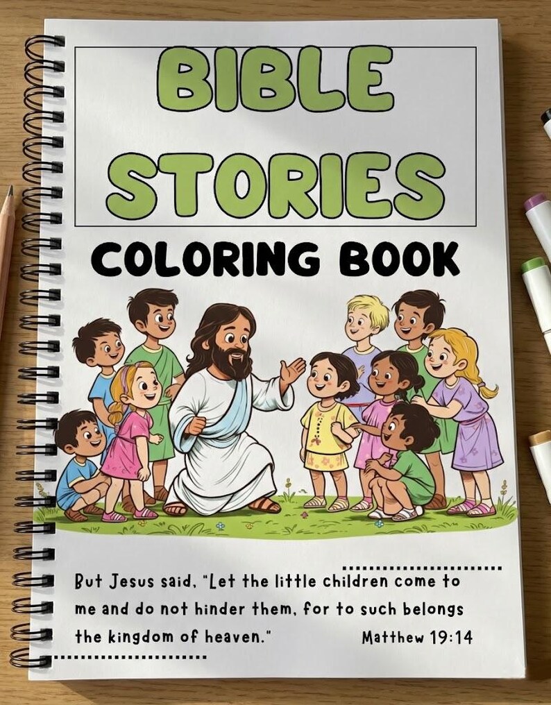 Bible Stories Coloring Book for Kids, 92 Biblical Scenes Printable ...