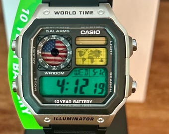 Reloj Casio AE1200 Modificado - Estilo Digital Retro (personalizado)