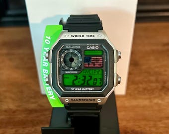 Couleur personnalisée Montre Casio AE1200 Mod : style numérique rétro