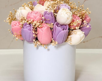 Kerzenstrauß-Blumenstrauß aus Duftkerze-Romantisches Geschenk für Sie-Geburtstagsgeschenk-Hochzeitsgeschenk-wachsblumenstrauß-bouqet