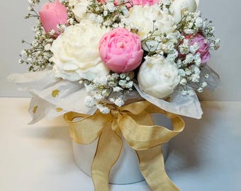 Rapswachsblumenstrauß-Geburtstagsgeschenk-Hochzeitsgeschenk-Hochzeitstag geschenkt-Nachhaltiges, handgefertigtes Geschenk-