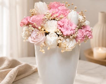Blumenstrauß aus Wachs|Duftstrauß|floral bouquet |Home Deko| Hochzeitsgeschenk |Geschenk für Sie|Geburtstagsgeschenk| bouquet of flowers