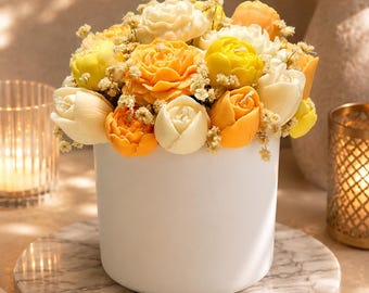 Blumenstrauß aus Kerzen-Elegantes Geschenk zur Hochzeit-zum Jahrestag-Wohnaccessoire-Geburtstagsgeschenk-cadeau d'anniversa-Bouquet