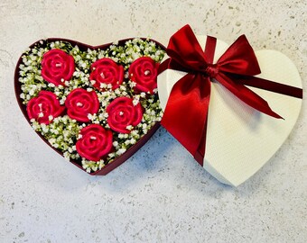 Geschenk Box-Muttertagsgeschenk -Wachsblumen-Blumen aus Kerze