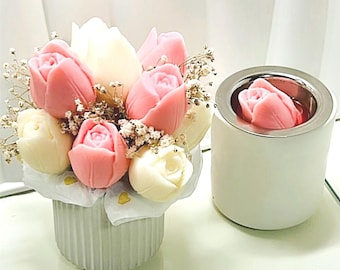 Buquet Waxmelt-Blumenstrauß-Duftmelts-Handgemachte Wax Melts -romantisches Geschenk-Geburtstagsgeschenk-Muttertagsgeschenk-Hochzeitstag gesc