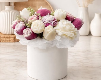 Blumenstrauß-Blumen Kerzen-Geburtstagsgeschenk-Elegante und duftende Dekoration-Muttertagsgeschenk-Hochzeitsgeschenke-Hochzeitstag geschenkt