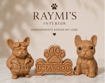 Französische Bulldogge Kerzen Set | Sink Kerze | Geschenk für Hundeliebhaber | Dog Lover Gift Geburtstagsgeschenk| Haustier Gedenkkerze