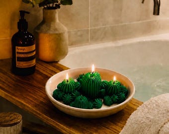 Aromatherapie Kerze|Kaktus Kerze Duftkerze für Entspannung|Wellness Geschenk|Handgemachte Kerze | Schlaf Ritual|Sukkulenten Design Wohnkultu