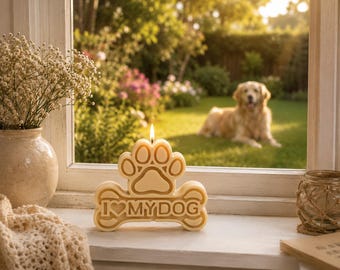 Hunde Kerze-Hunde deko-Haustier gedenkkerze-WohnDeko-DogMemorialGift-Geschenkidee-Kerzen Set-Geburtstagsgeschenke- Hunde figu-Dog candle