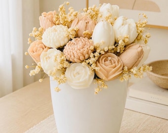 Duftender handgefertigter Kerzenstrauß-Blumenstrauß-Luxuriöses Blumenarrangement-Elegante Wohndekoration-Geburtstagsgeschenk