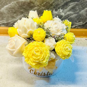 Blumenstrauß-Geburtstagsgeschenk-Hochzeitsgeschenk-Hochzeitstag geschenkt-Nachhaltiges-Geschenk für Lehrer-Schulanfang Gelb