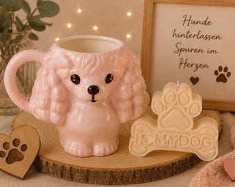 Hundegeschenk Set | Hundetasse & Sojawachskerze ohne Duft | Geschenk für Hundeliebhaber | Dog Mom Geschenk | Hunde Deko|Geburtstagsgeschenk
