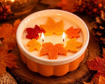 Duftkerze Walnut Maple Crumble – Handgegossene Herbstkerze | Sojawachs | Gemütlicher Herbstduft | Herbstdeko | Geschenkidee | Pumpkin Spice