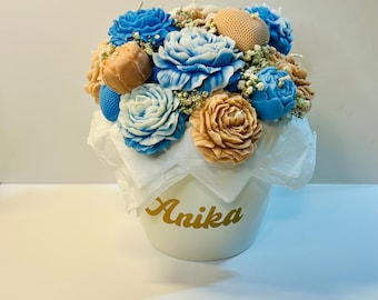 Blumenstrauß-Bouquet-Blumen Kerzen-bucket-Flowers candles