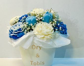 Blumenstrauß-Blumen Kerzen-Bukiet-kwiatów Kerzen-Muttertag Geschenk-Geburtstagsgeschenk-Hochzeitsgeschenk