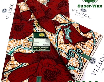 Super wax Hollandais African fabric 6 yards 100% cotton