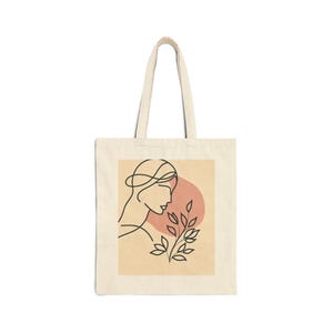 Mindful Cotton Canvas Tote Bag - Inspirational Art for Everyday Use, Eco-Friendly Shopping, Natural Style, and Home Decor