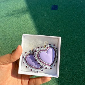 Purple Beaded Earrings