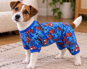 Hondenpyjama voor mannelijke honden, hondenjumpsuit, gemaakt in de VS.