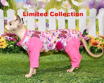 Cat Pajama – Barbie Print, Cotton Recovery Suit with Zipper Back