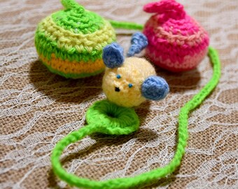 Hand Knitted Cat Toy Set – Colorful Crochet Toys, Gift for Cats, 3-Piece Set