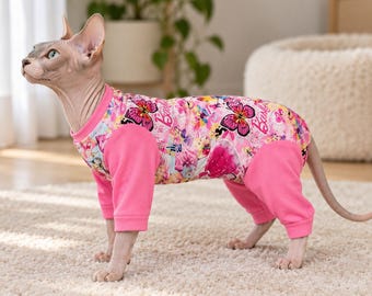 Kattenpyjama – Katoenen herstelpak met ritssluiting aan de achterkant