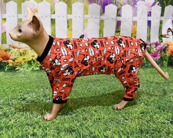 Cat Pajama – Cartoon Mouse  Print, Cotton Recovery Suit with Zipper Back