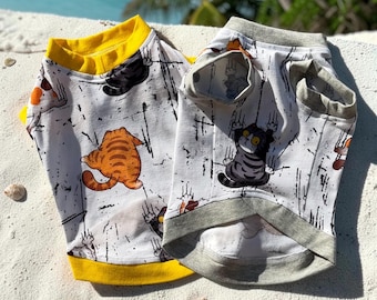 T-shirt voor katten en honden – Grappige kattenprint, gebreid katoen, gemaakt in de VS