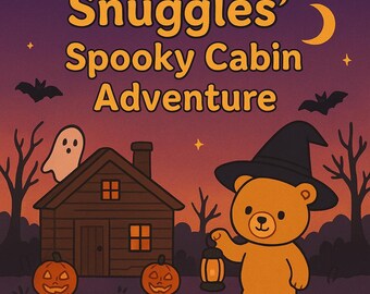 Halloween Coloring Book: Snuggles Bear Spooky Cabin Adventure (Digital PDF Download)