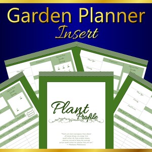 Printable Garden Planner Plant Profile Insert, INSTANT DOWNLOAD, Letter, A4, A5