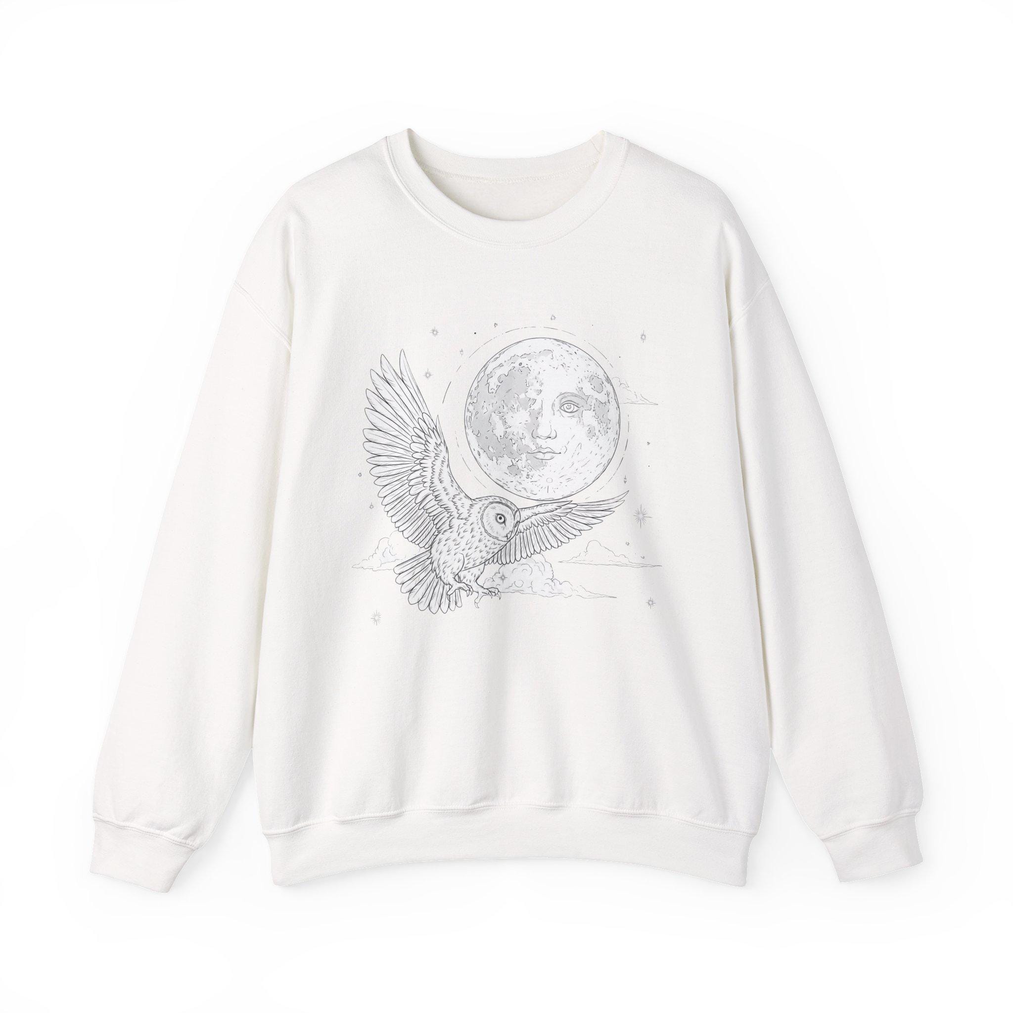 Dreamy Owl Crewneck Sweatshirt: Cozy Fall Wear for Nature Lovers
