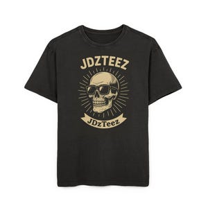 Men&#39;s Acid Washed Skull Tee, Oversized Grunge T-Shirt, Vintage Style Shirt for Music Lovers, Casual Streetwear, Gift for Him
