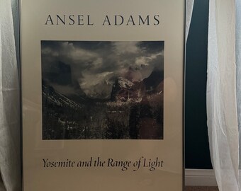 Vintage Ansel Adams Yosemite and the Range of Light Lithograph Poster 1981 36x26